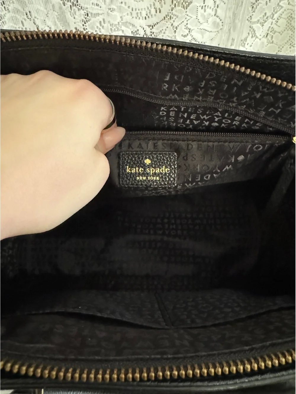 Kate Spade Black Leather Handbag & Studded Crossbody 2-Piece Bundle
